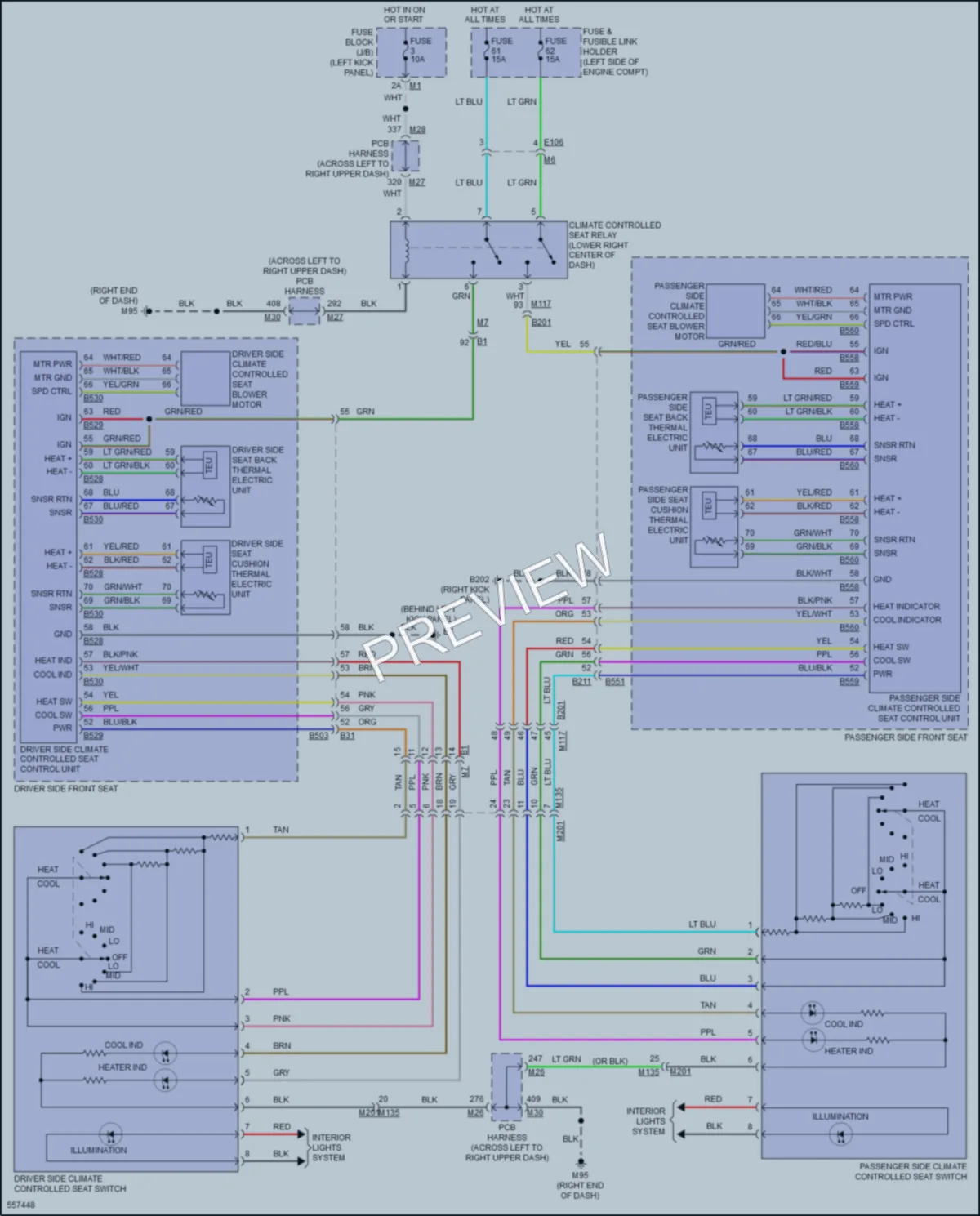 2017 Infiniti Q70L Power Seats wiring diagram preview