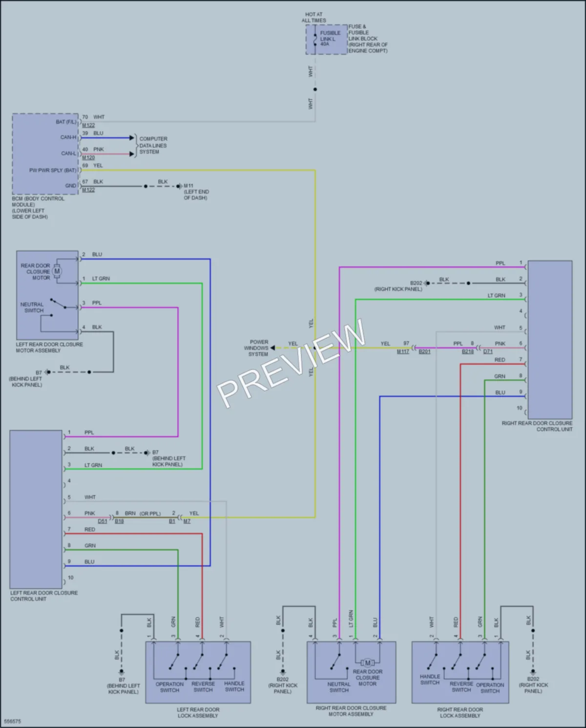 2017 Infiniti Q70L Trunk Tailgate Fuel Door wiring diagram preview