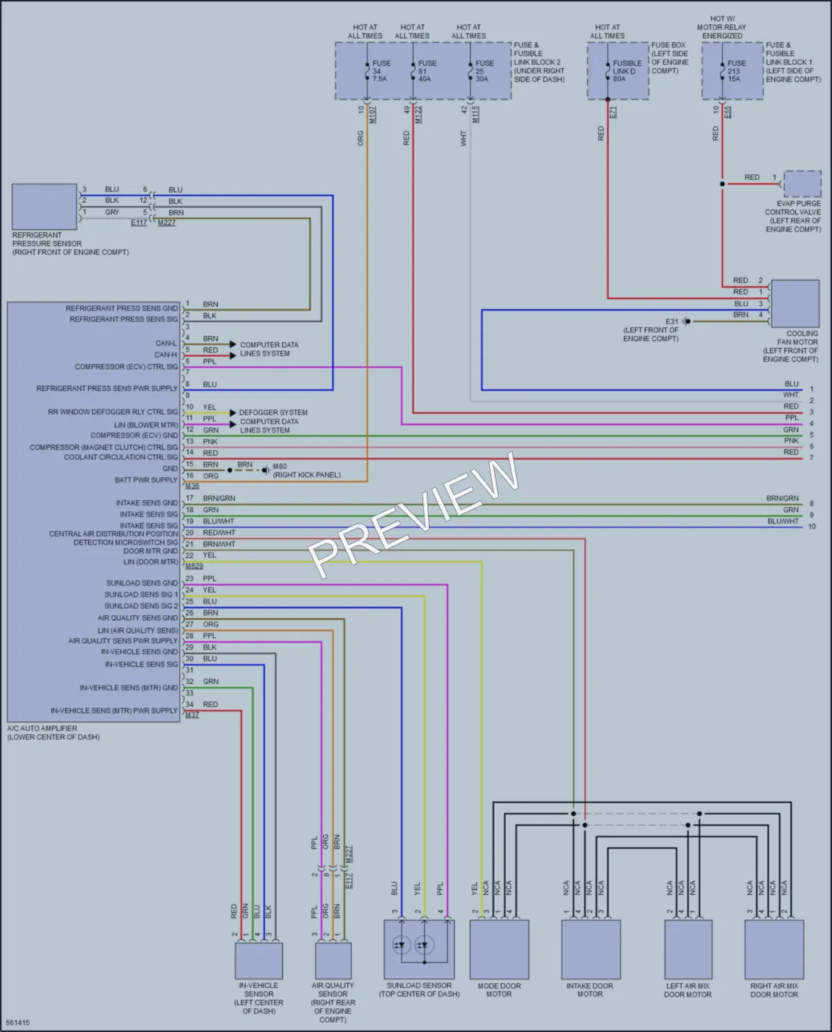 2017 Infiniti QX30 Air Conditioning wiring diagram preview