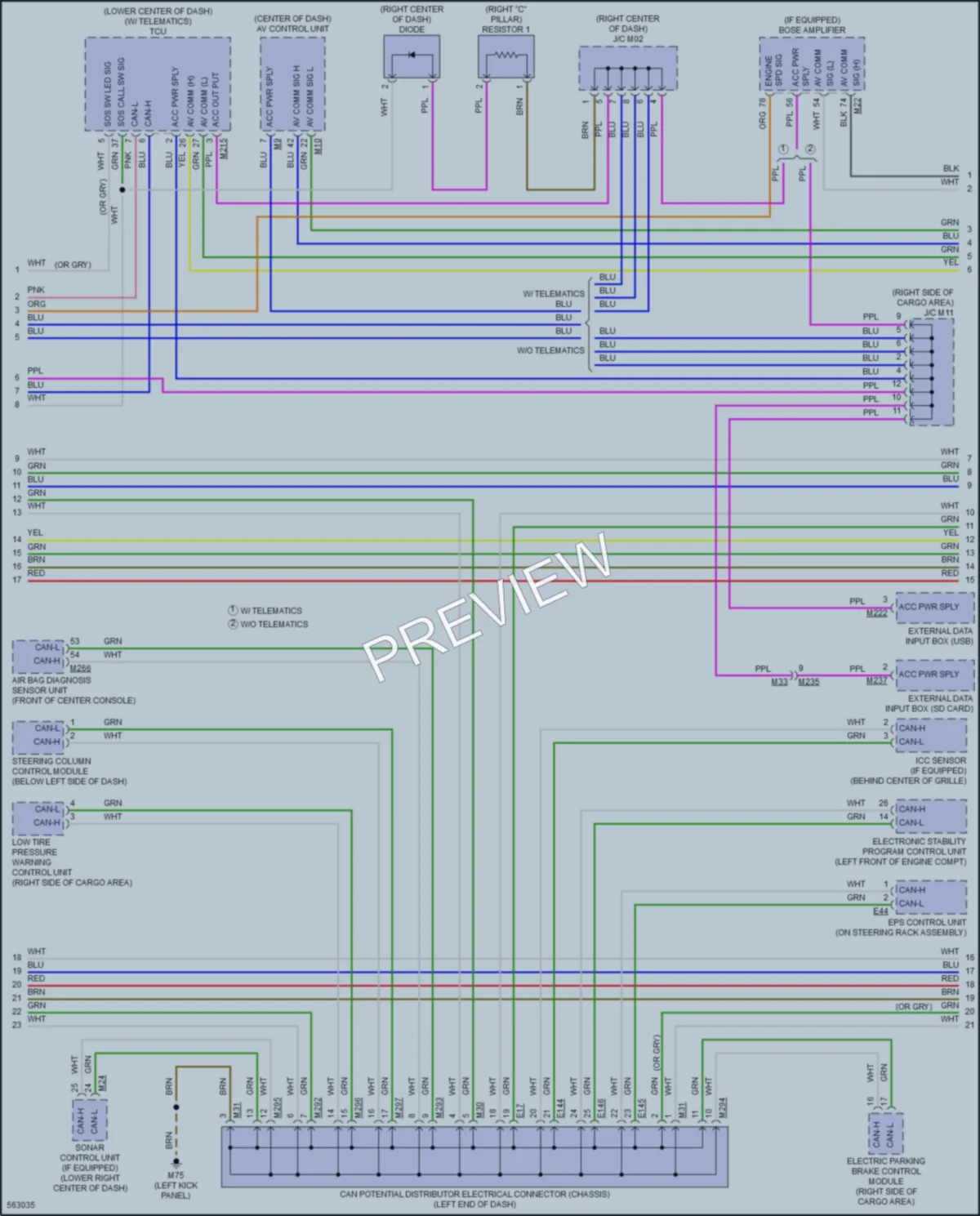 2017 Infiniti QX30 Computer Data Lines wiring diagram preview