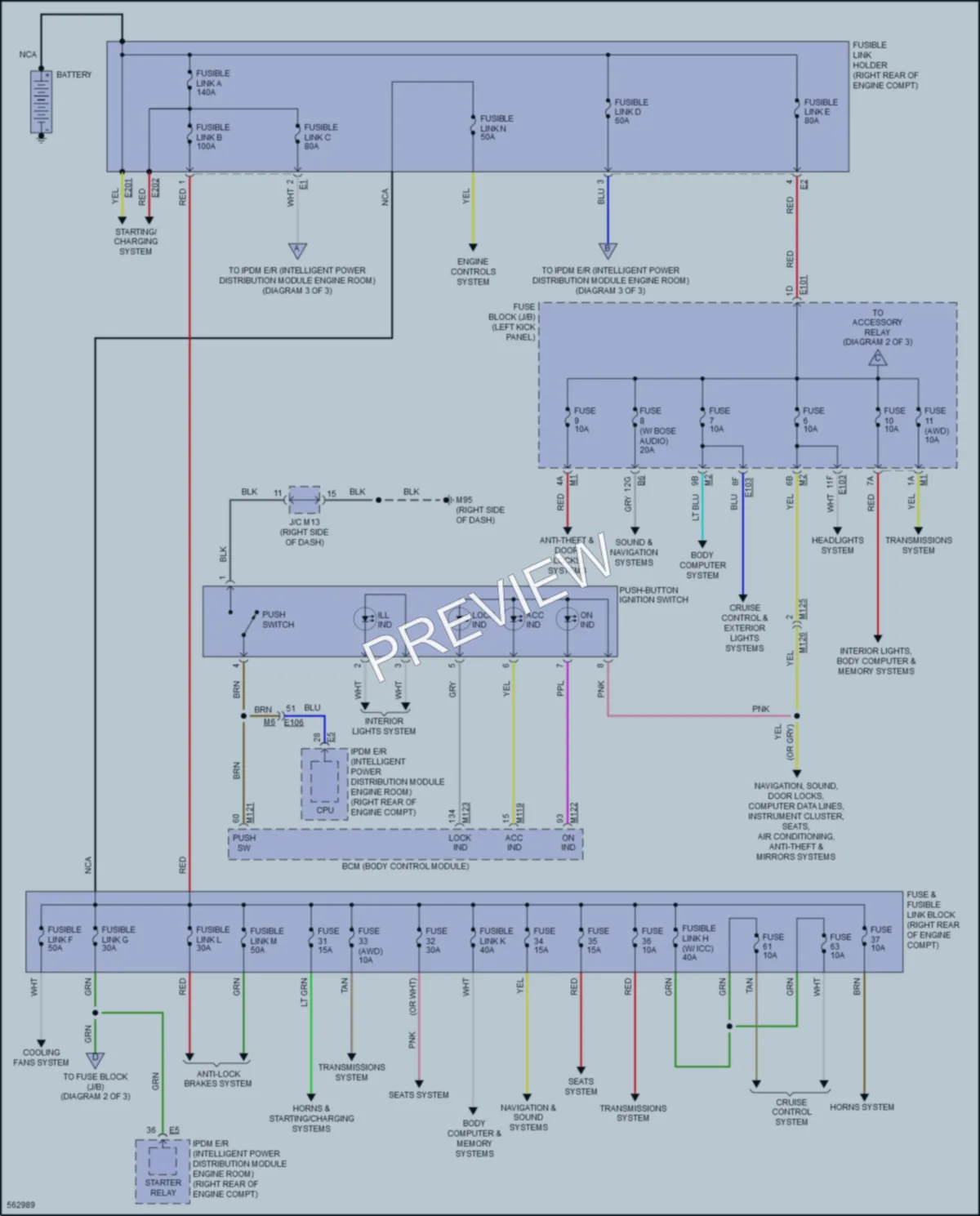 2017 Infiniti QX50 Power Distribution wiring diagram preview
