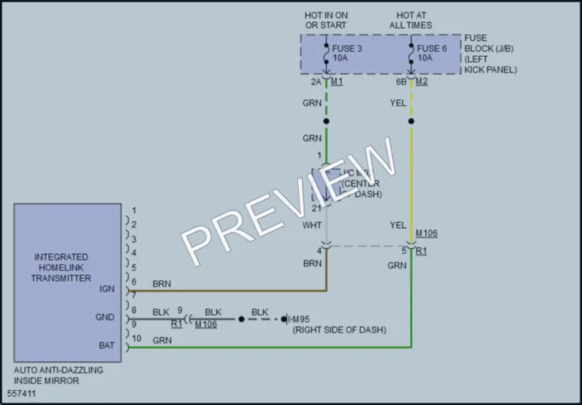 2017 Infiniti QX50 Power Mirrors wiring diagram preview