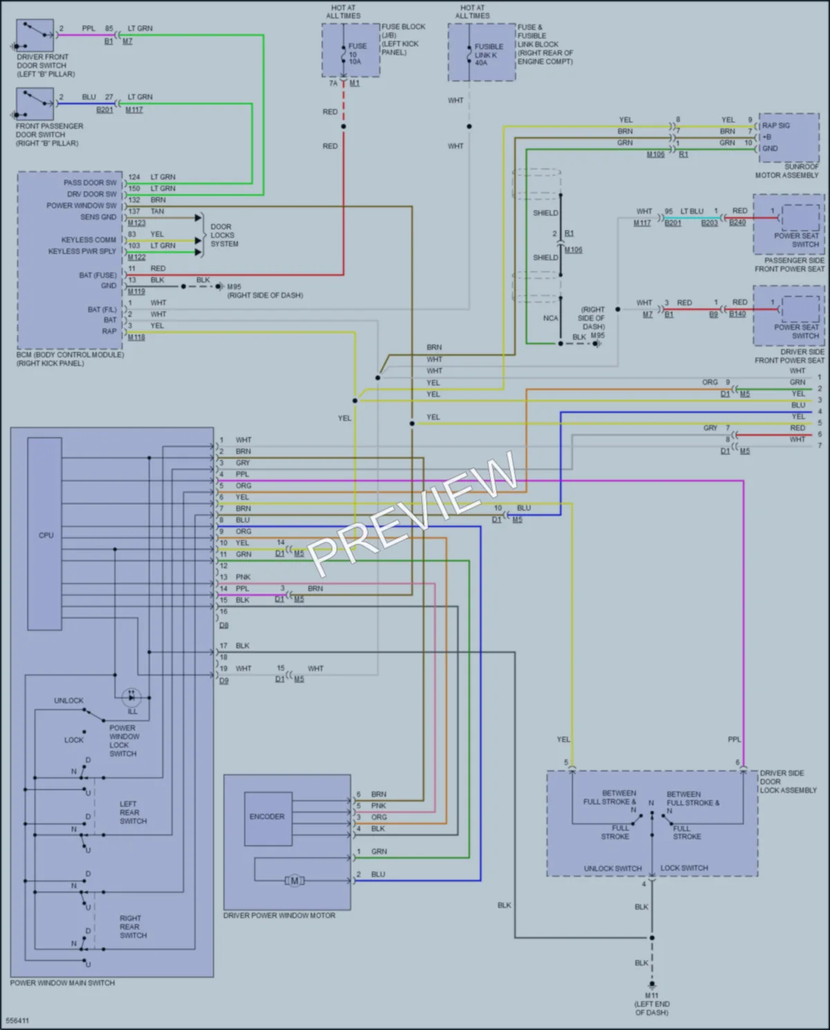 2017 Infiniti QX50 Power Windows wiring diagram preview