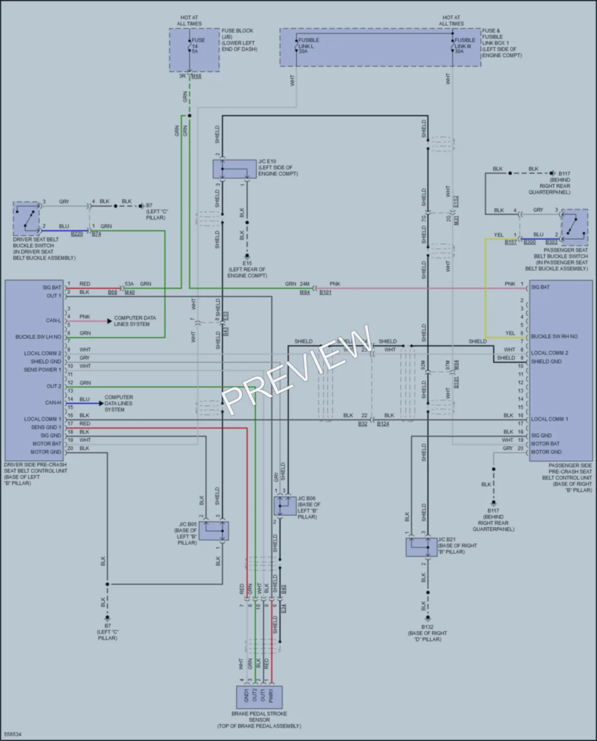 2017 Infiniti QX60 Passive Restraints wiring diagram preview
