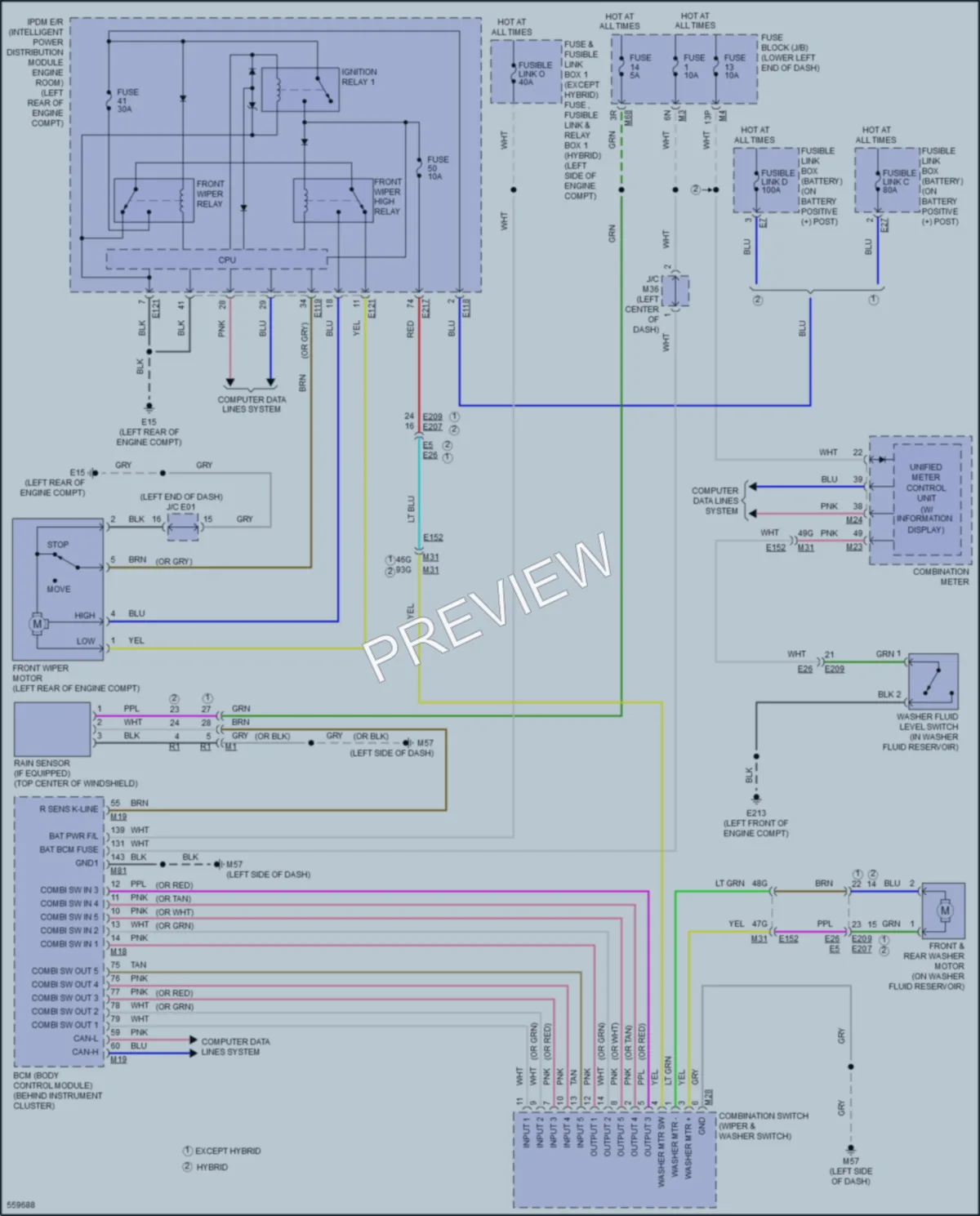 2017 Infiniti QX60 Wiper Washer wiring diagram preview