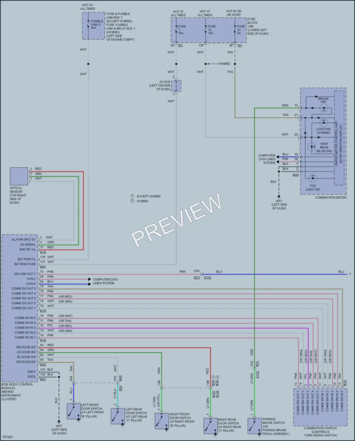 2017 Infiniti QX60Hybrid Headlights wiring diagram preview