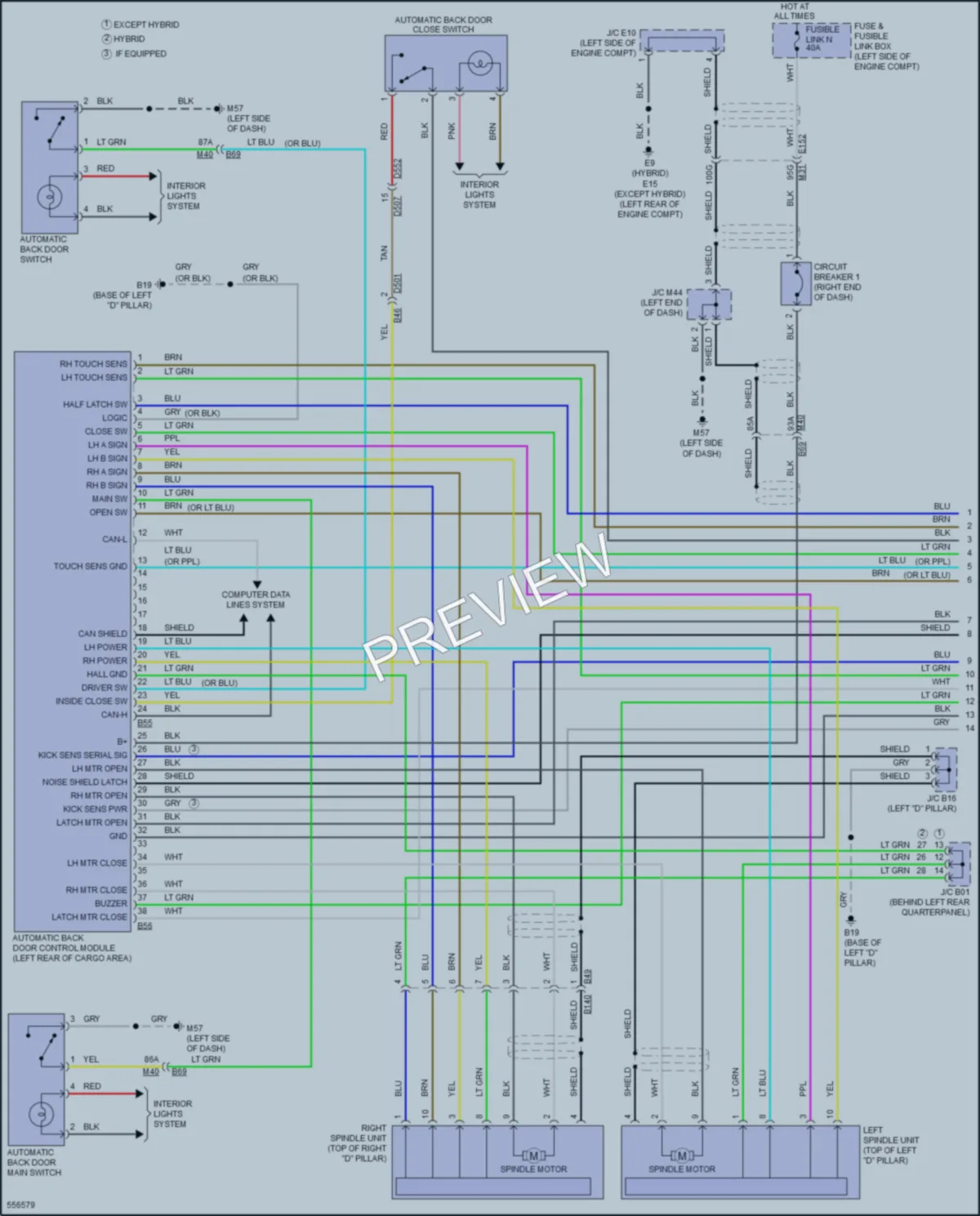 2017 Infiniti QX60Hybrid Trunk Tailgate Fuel Door wiring diagram preview