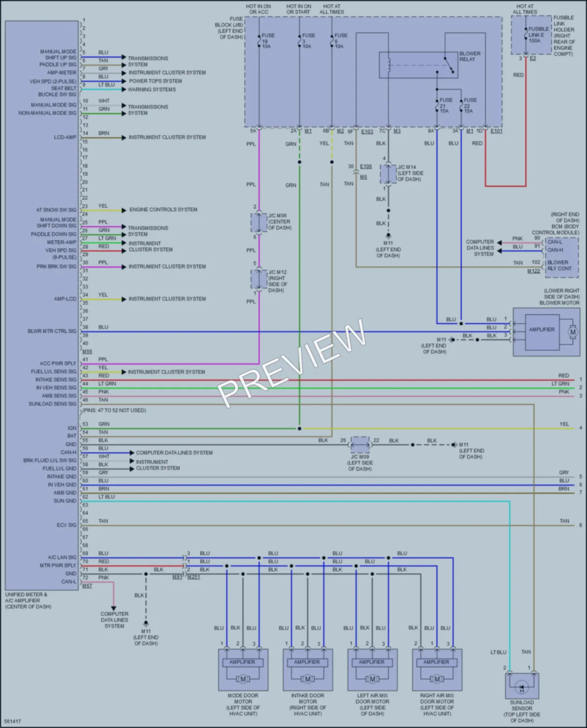 2017 Infiniti QX70 Air Conditioning wiring diagram preview