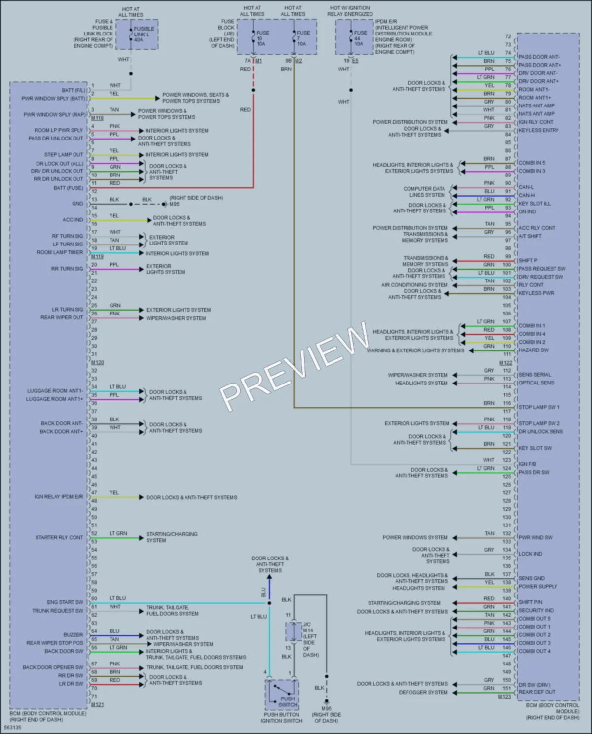 2017 Infiniti QX70 Body Control Modules wiring diagram preview
