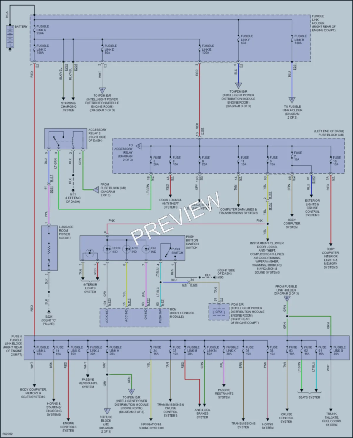 2017 Infiniti QX70 Power Distribution wiring diagram preview