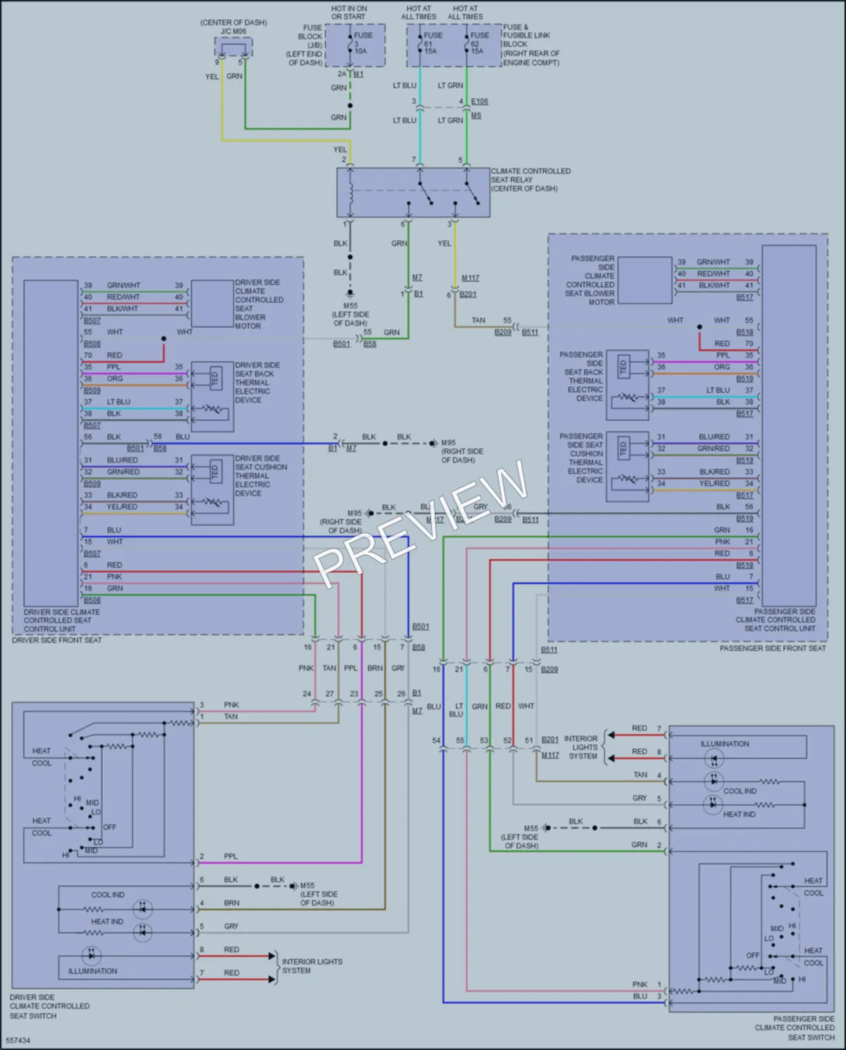2017 Infiniti QX70 Power Seats wiring diagram preview