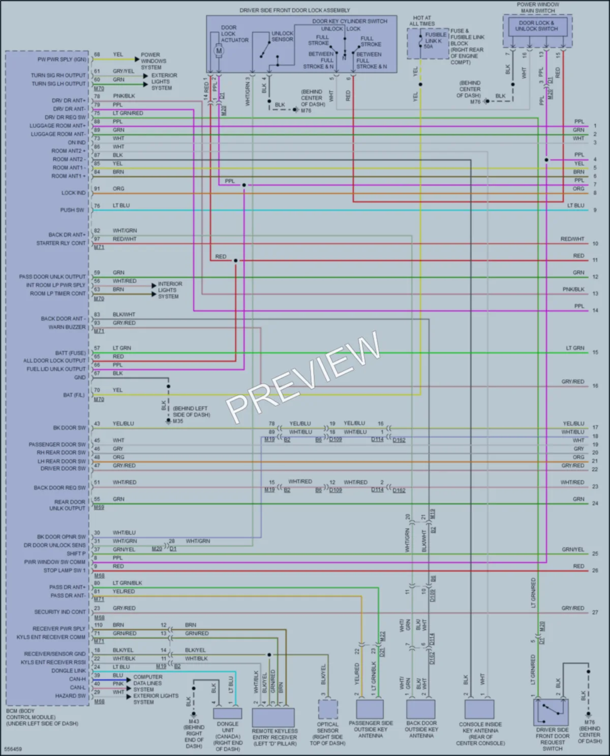 2017 Infiniti QX80 Power Door Locks wiring diagram preview