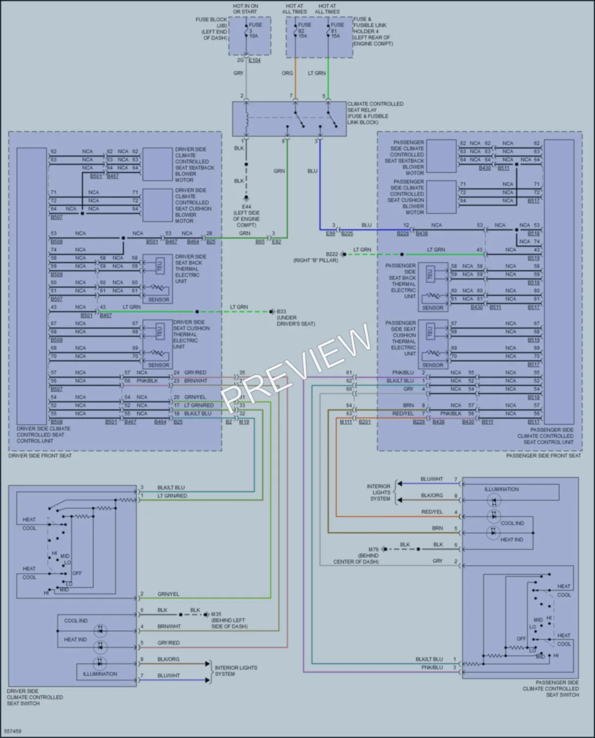 2017 Infiniti QX80 Power Seats wiring diagram preview
