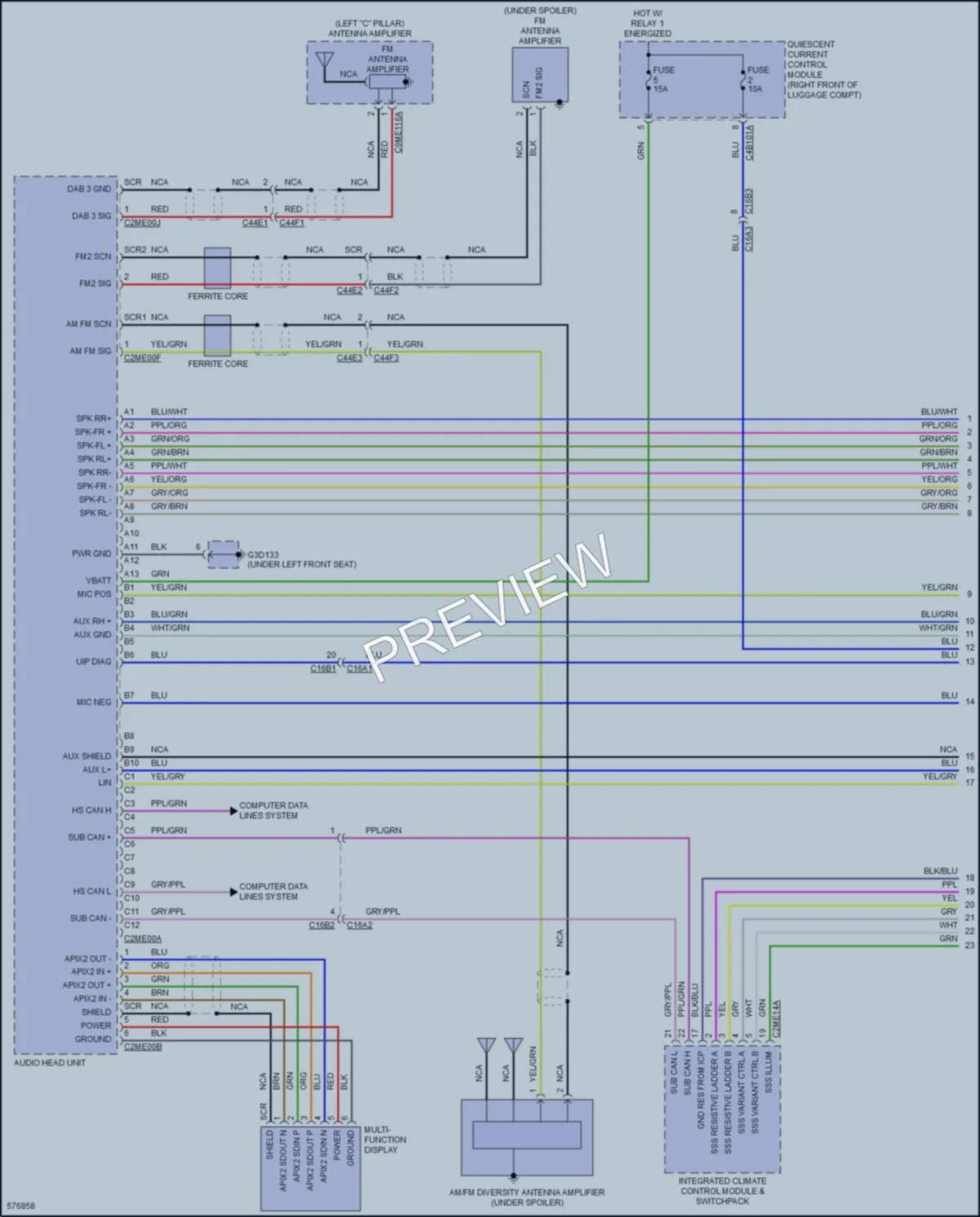 2017 Jaguar FPace Radio wiring diagram preview