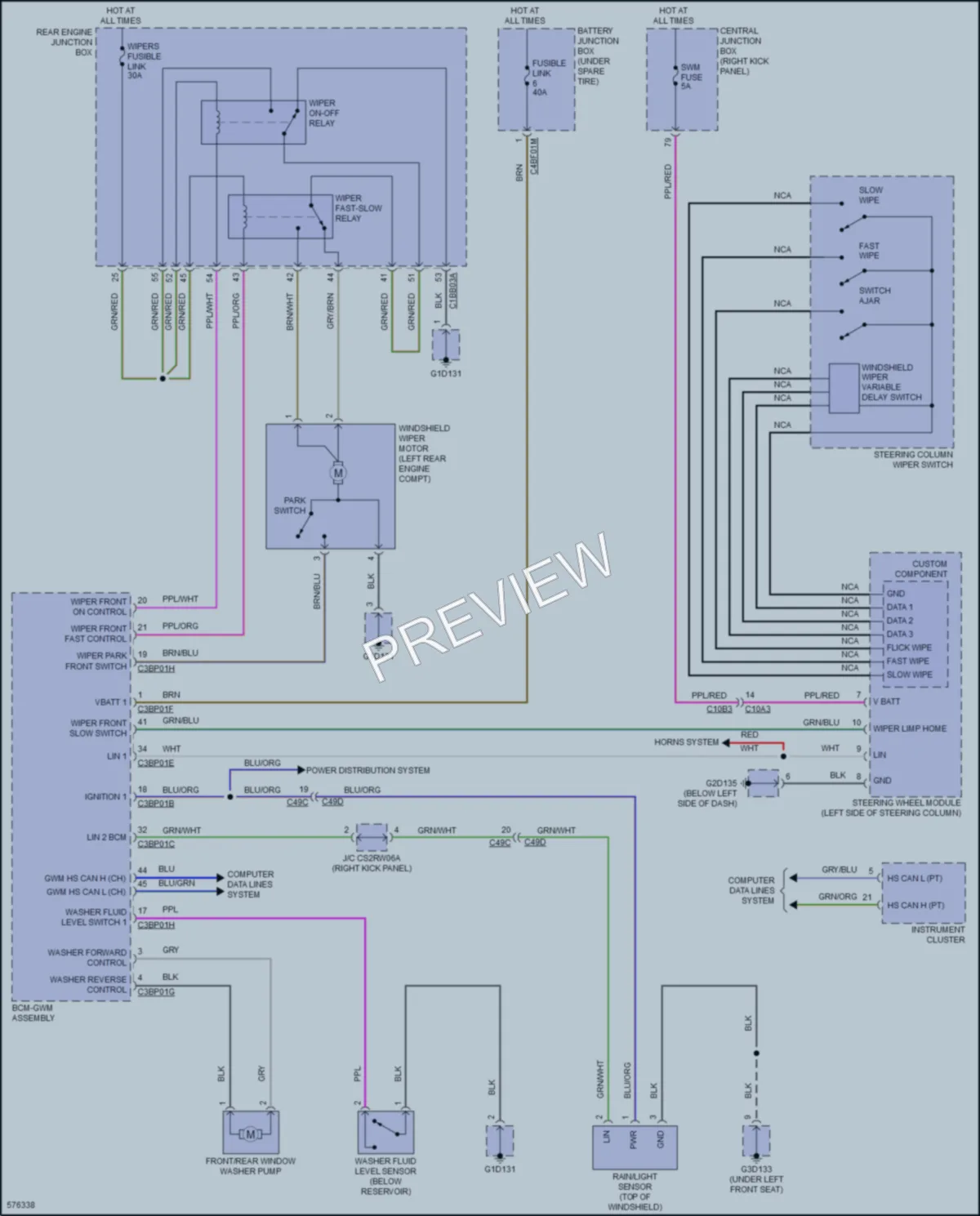 2017 Jaguar FPace Wiper Washer wiring diagram preview