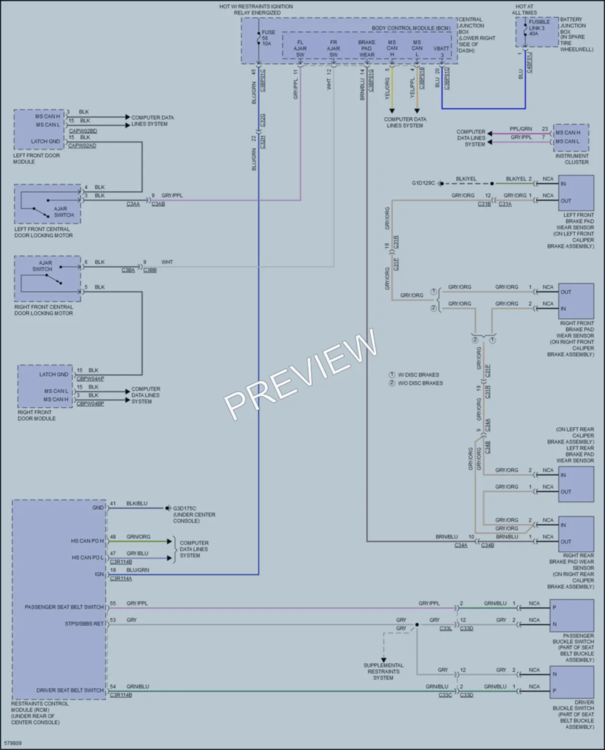 2017 Jaguar FType Warning Systems wiring diagram preview
