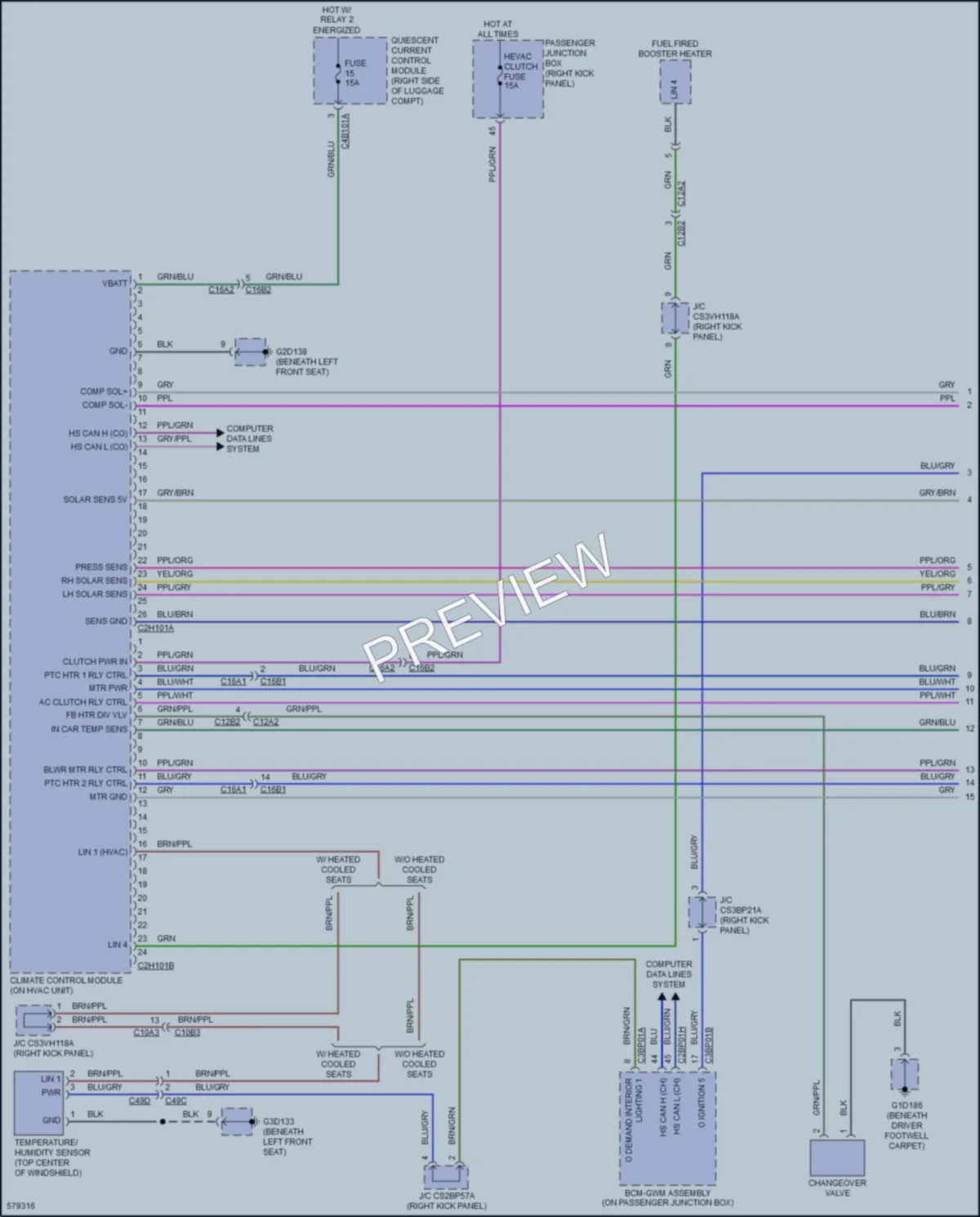 2017 Jaguar XE Air Conditioning wiring diagram preview
