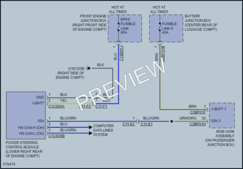2017 Jaguar XE Electronic Power Steering wiring diagram preview