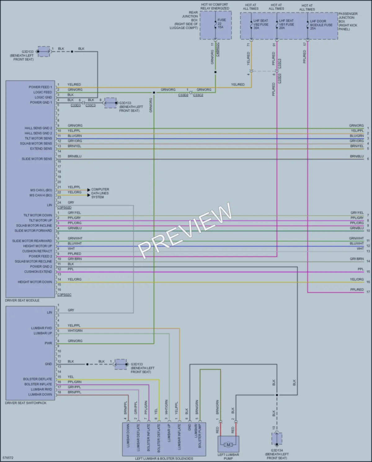 2017 Jaguar XE Memory Systems wiring diagram preview