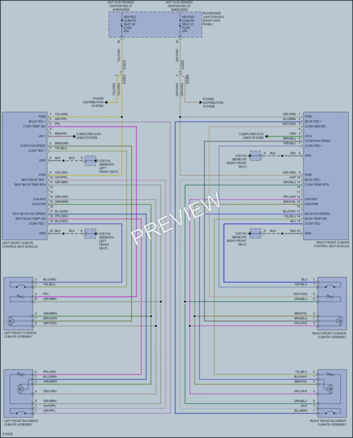 2017 Jaguar XE Power Seats wiring diagram preview