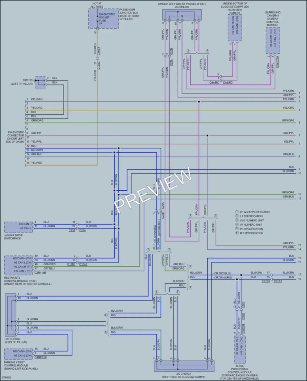 2017 Jaguar XF Computer Data Lines wiring diagram preview