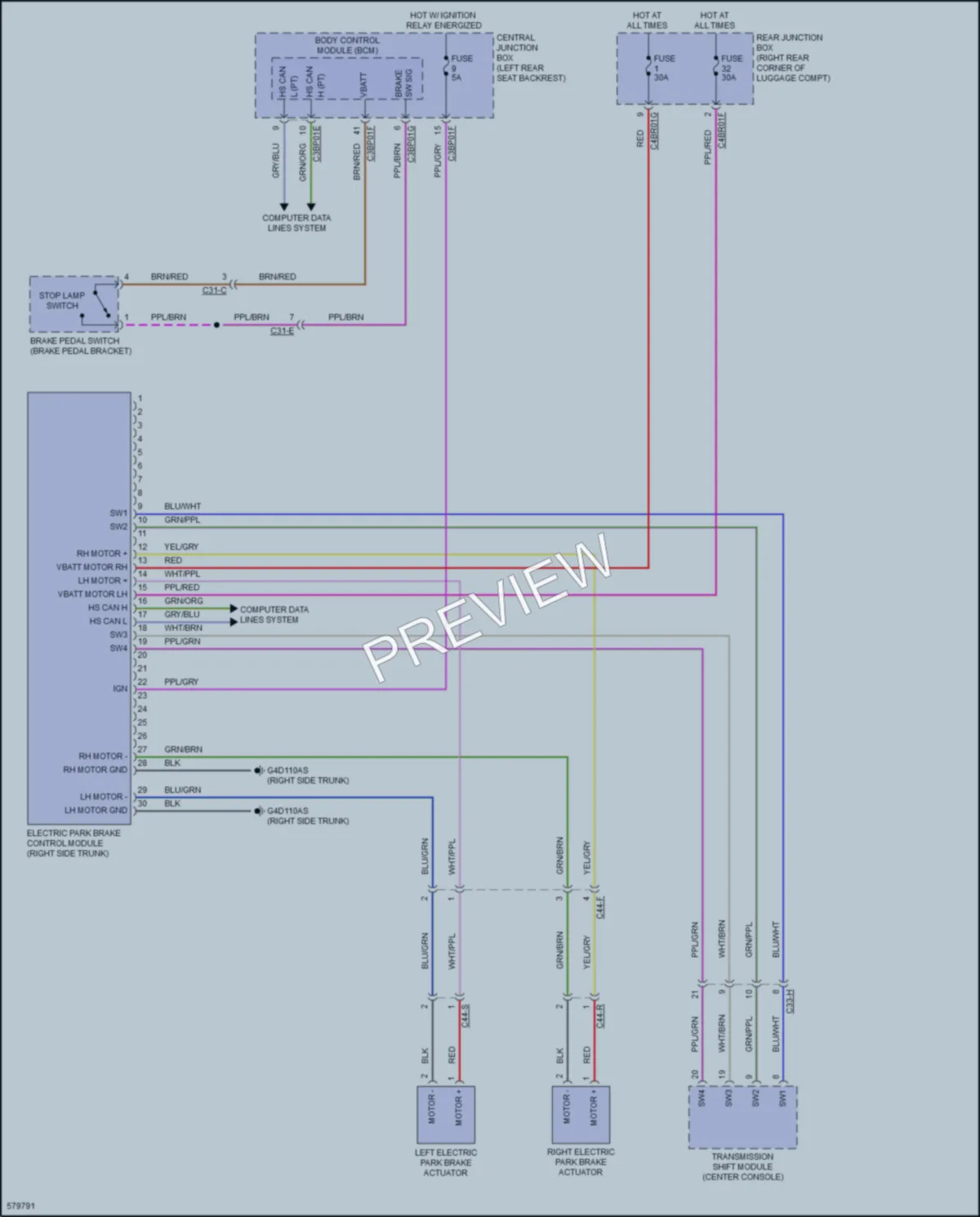 2017 Jaguar XJLPortfolio Shift Interlock wiring diagram preview
