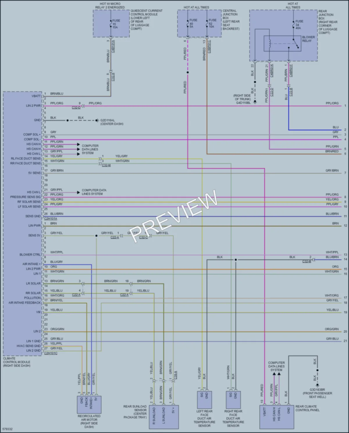 2017 Jaguar XJLSupercharged Air Conditioning wiring diagram preview