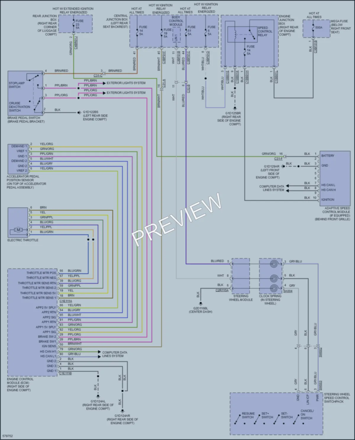 2017 Jaguar XJPortfolio Cruise Control wiring diagram preview