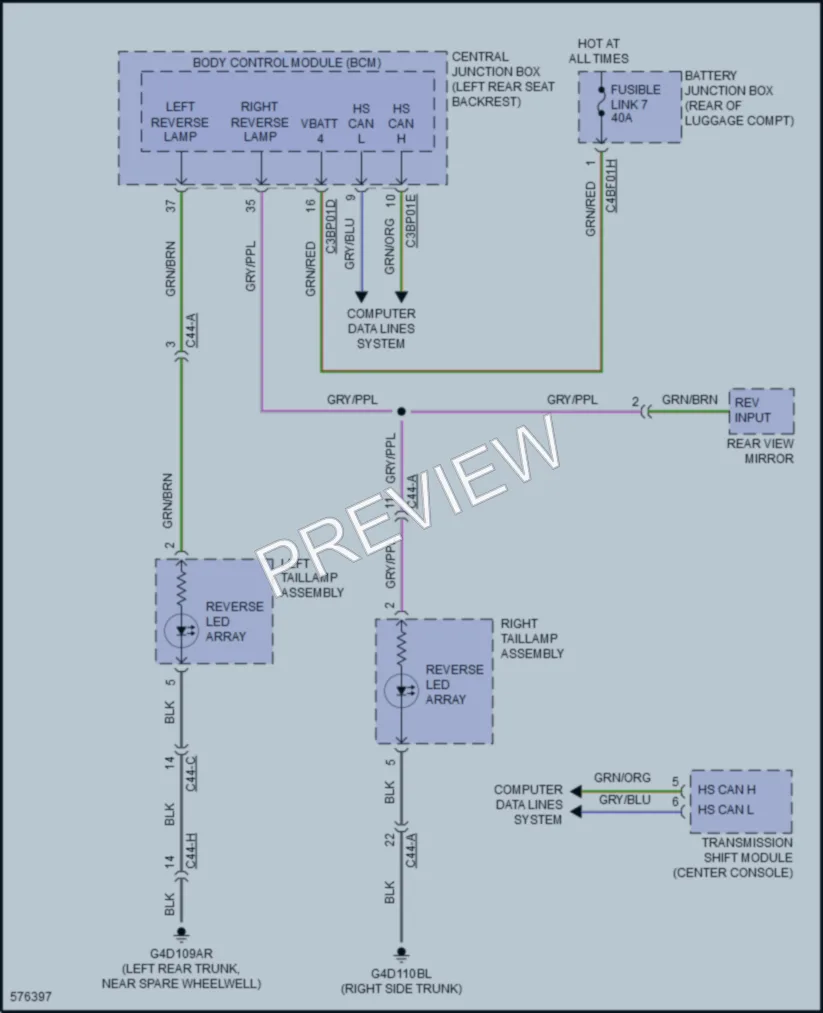 2017 Jaguar XJPortfolio Exterior Lights wiring diagram preview