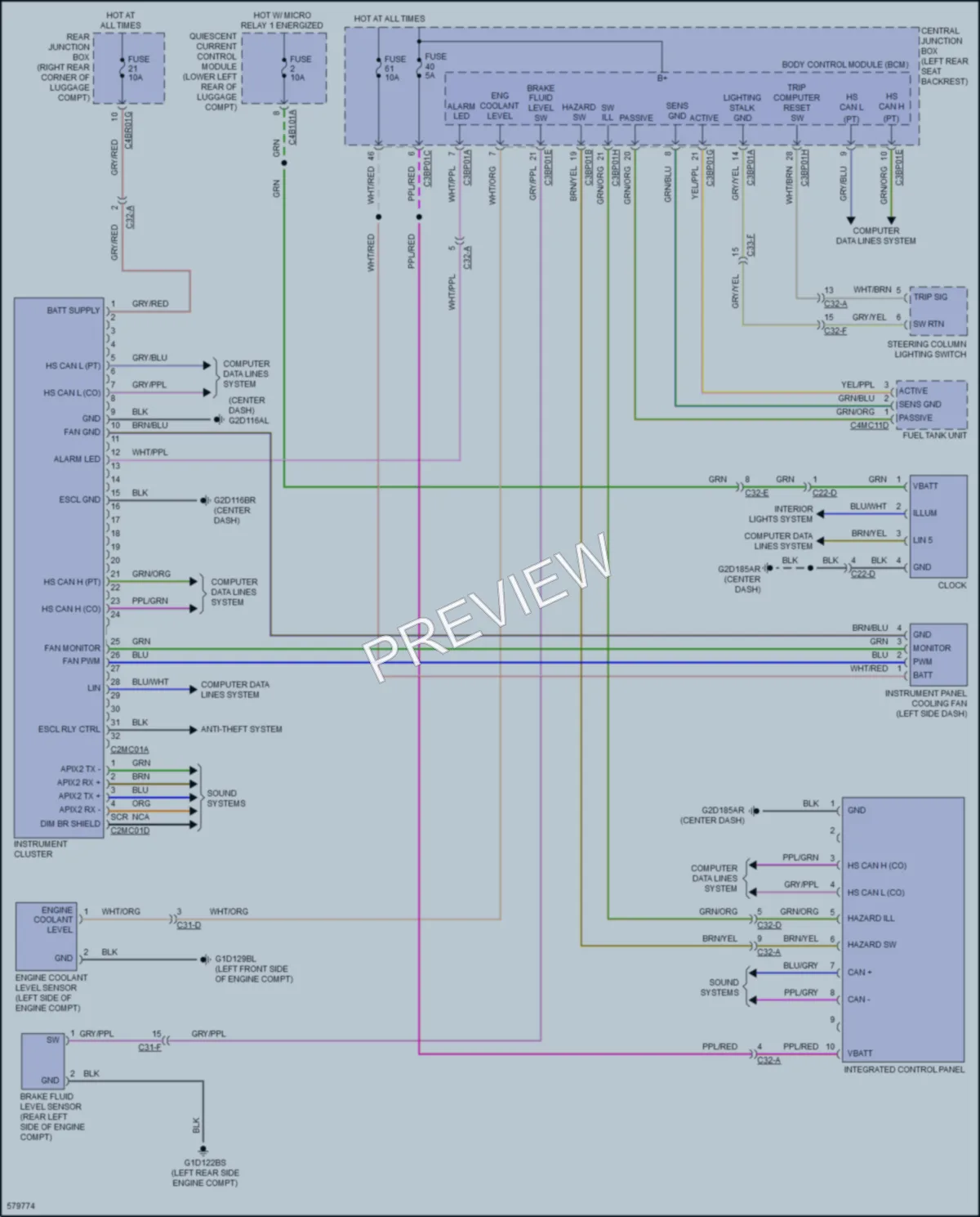 2017 Jaguar XJPortfolio Instrument Cluster wiring diagram preview