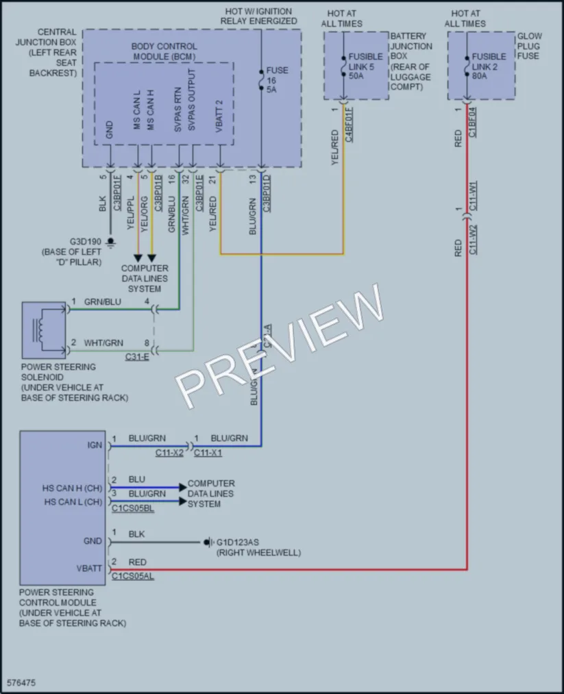 2017 Jaguar XJR Electronic Power Steering wiring diagram preview