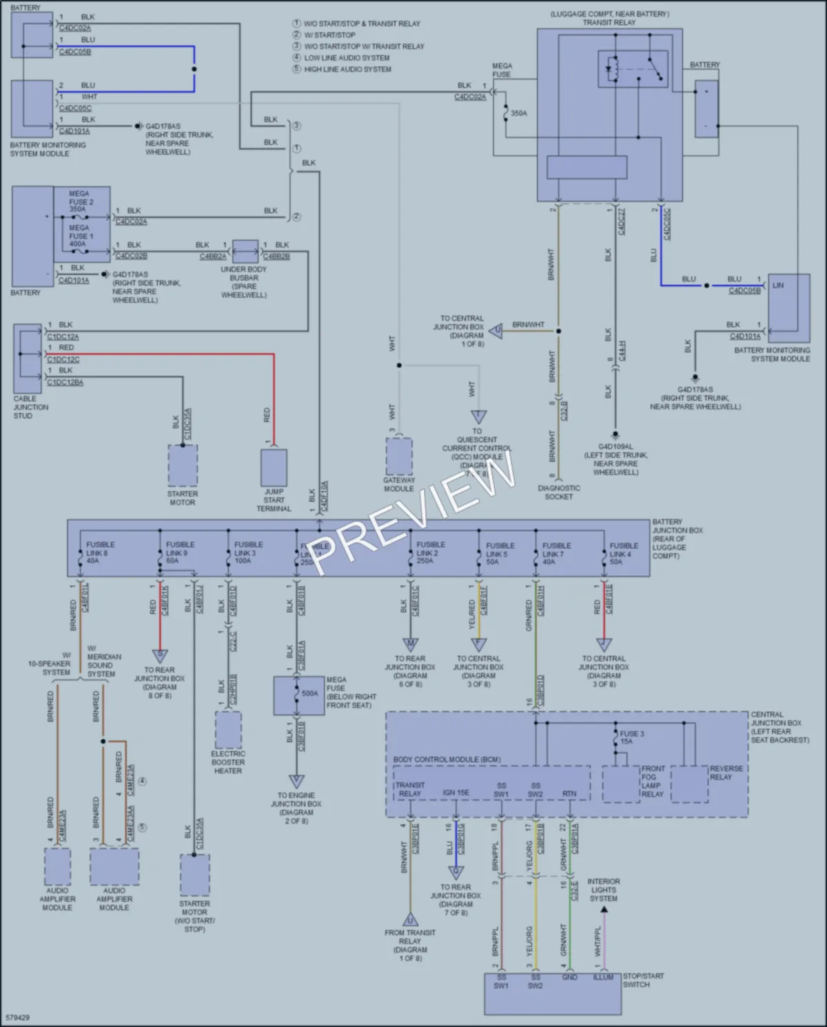2017 Jaguar XJRSport Power Distribution wiring diagram preview
