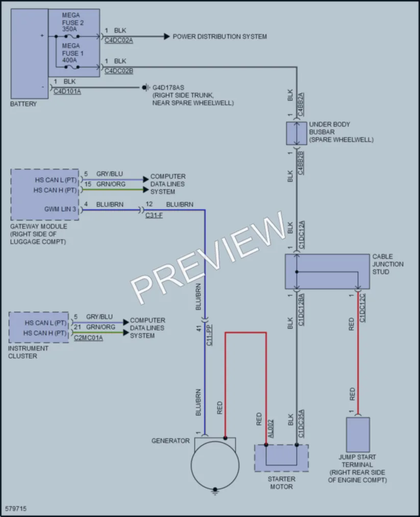 2017 Jaguar XJRSport Starting Charging wiring diagram preview