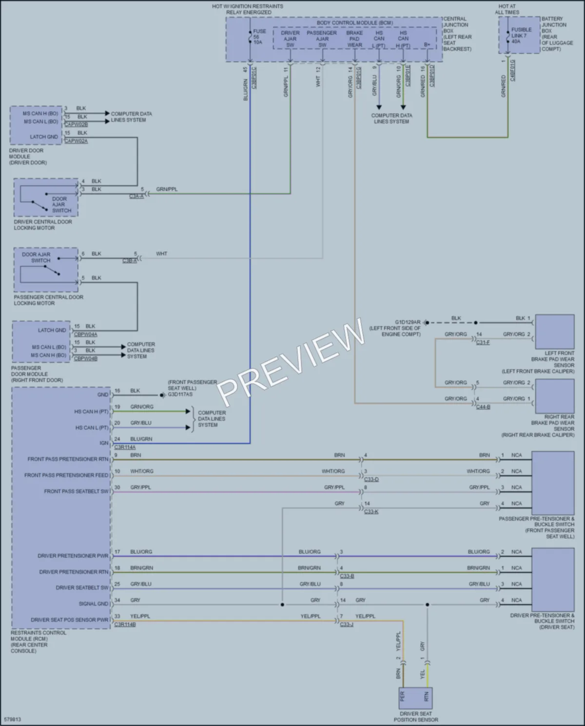 2017 Jaguar XJSupercharged Warning Systems wiring diagram preview