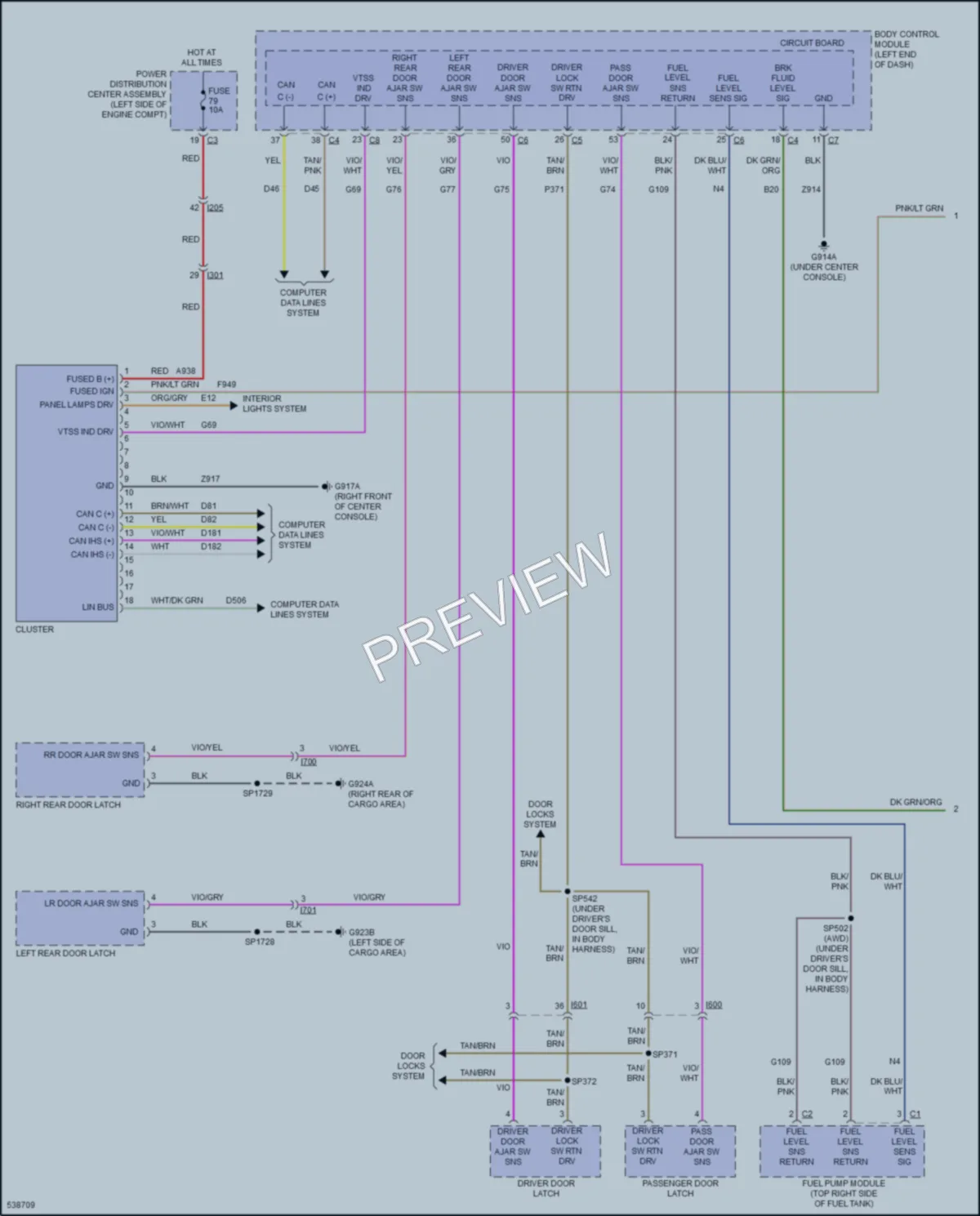 2017 Jeep Cherokee Instrument Cluster wiring diagram preview