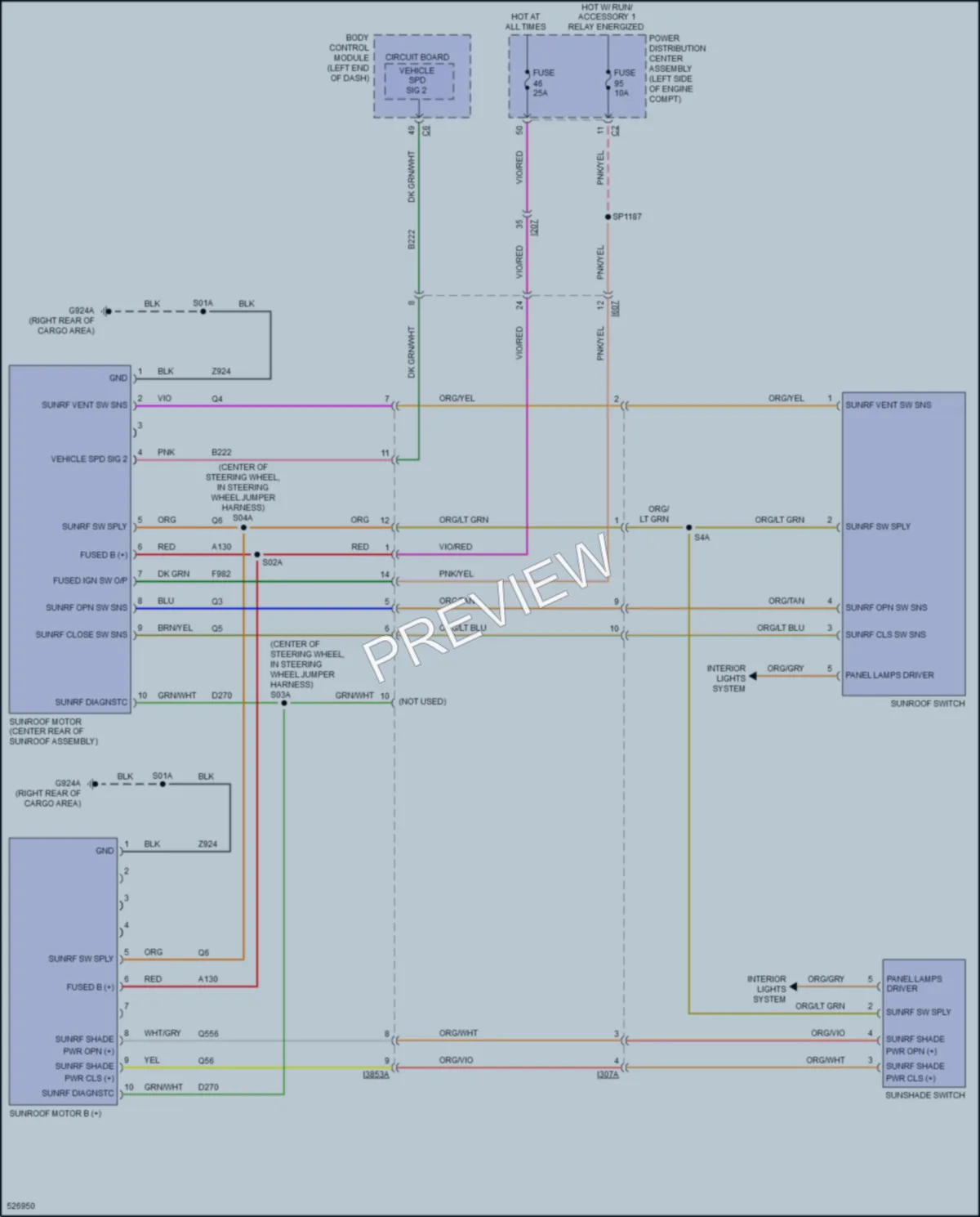 2017 Jeep Cherokee Power Top Sunroof wiring diagram preview