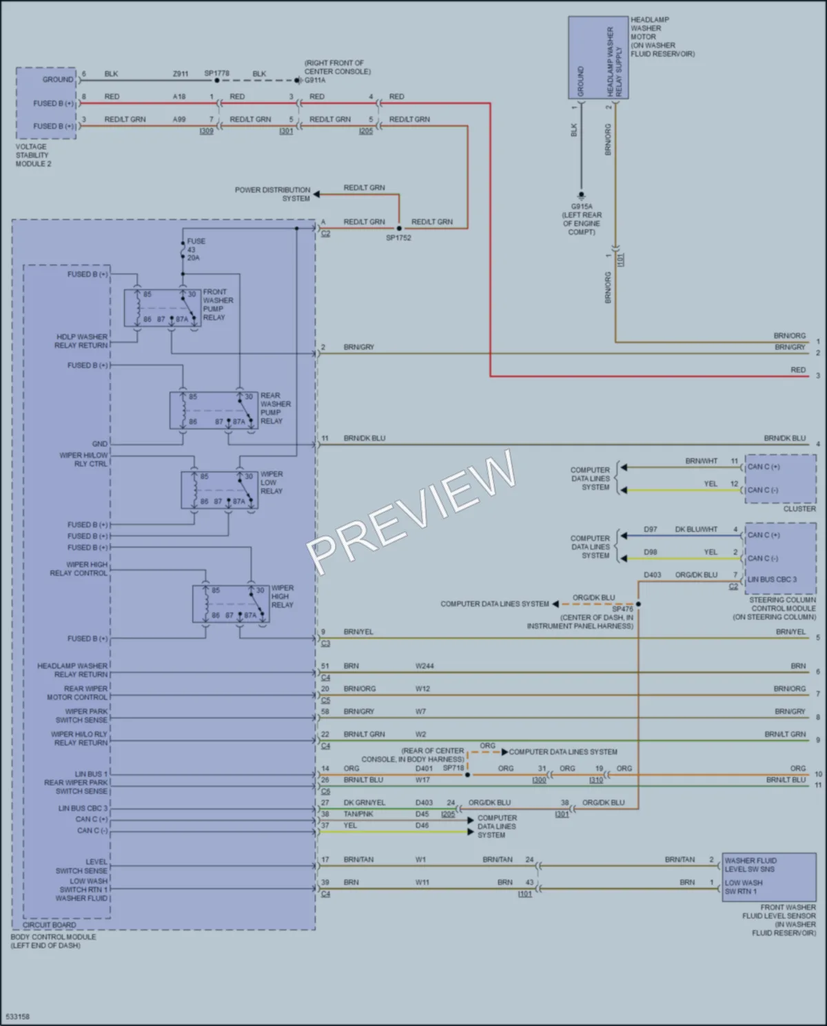 2017 Jeep Cherokee Wiper Washer wiring diagram preview