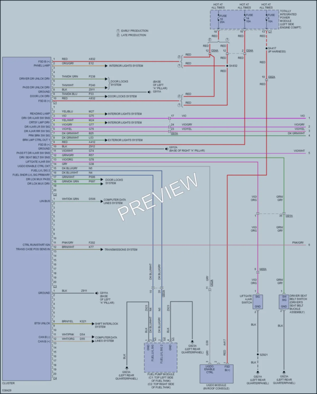 2017 Jeep Compass Instrument Cluster wiring diagram preview