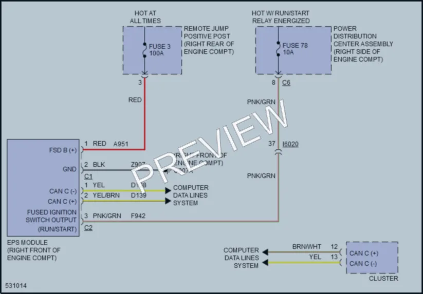 2017 Jeep GrandCherokee Electronic Power Steering wiring diagram preview
