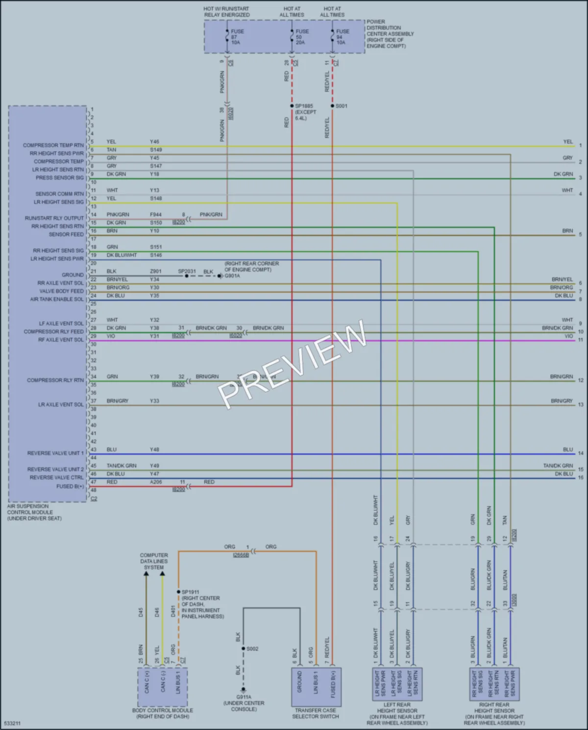 2017 Jeep GrandCherokee Electronic Suspension wiring diagram preview
