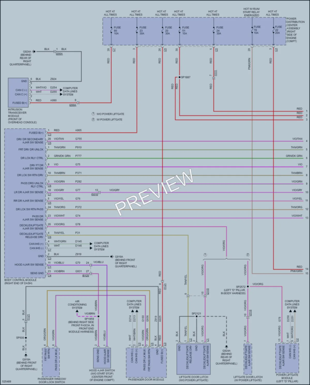 2017 Jeep GrandCherokee Power Door Locks wiring diagram preview