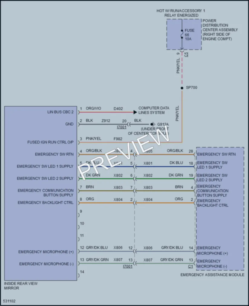 2017 Jeep GrandCherokee Power Mirrors wiring diagram preview