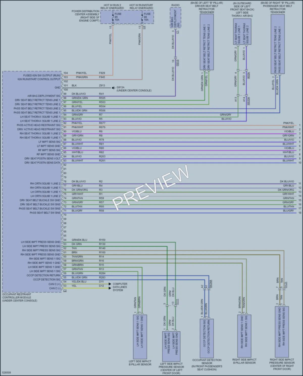2017 Jeep GrandCherokee Supplemental Restraints wiring diagram preview