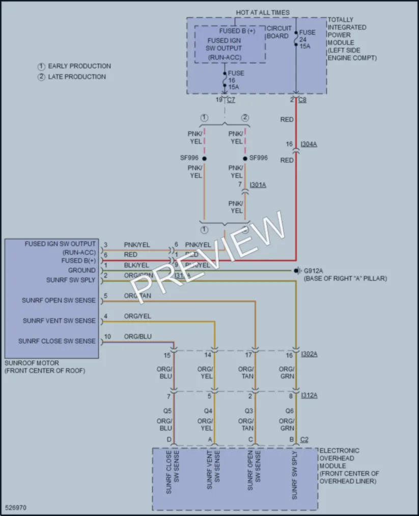 2017 Jeep Patriot Power Top Sunroof wiring diagram preview