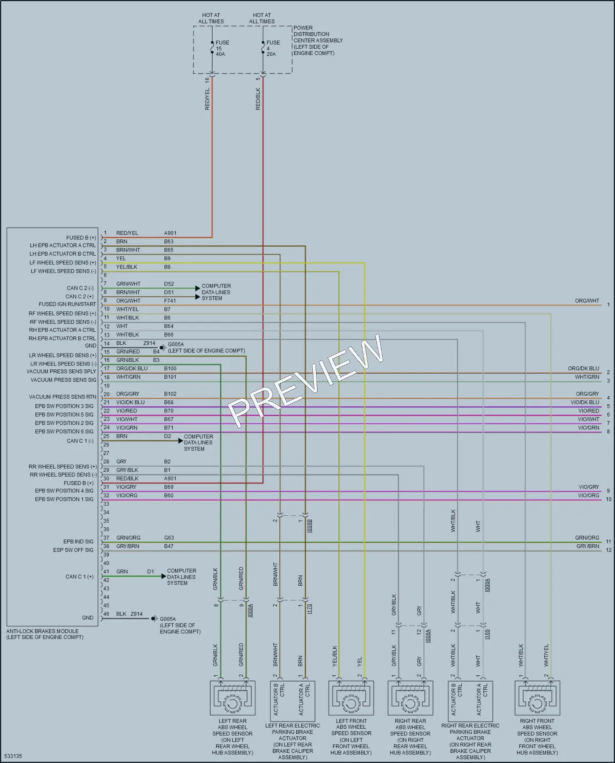2017 Jeep Renegade Anti Lock Brakes wiring diagram preview