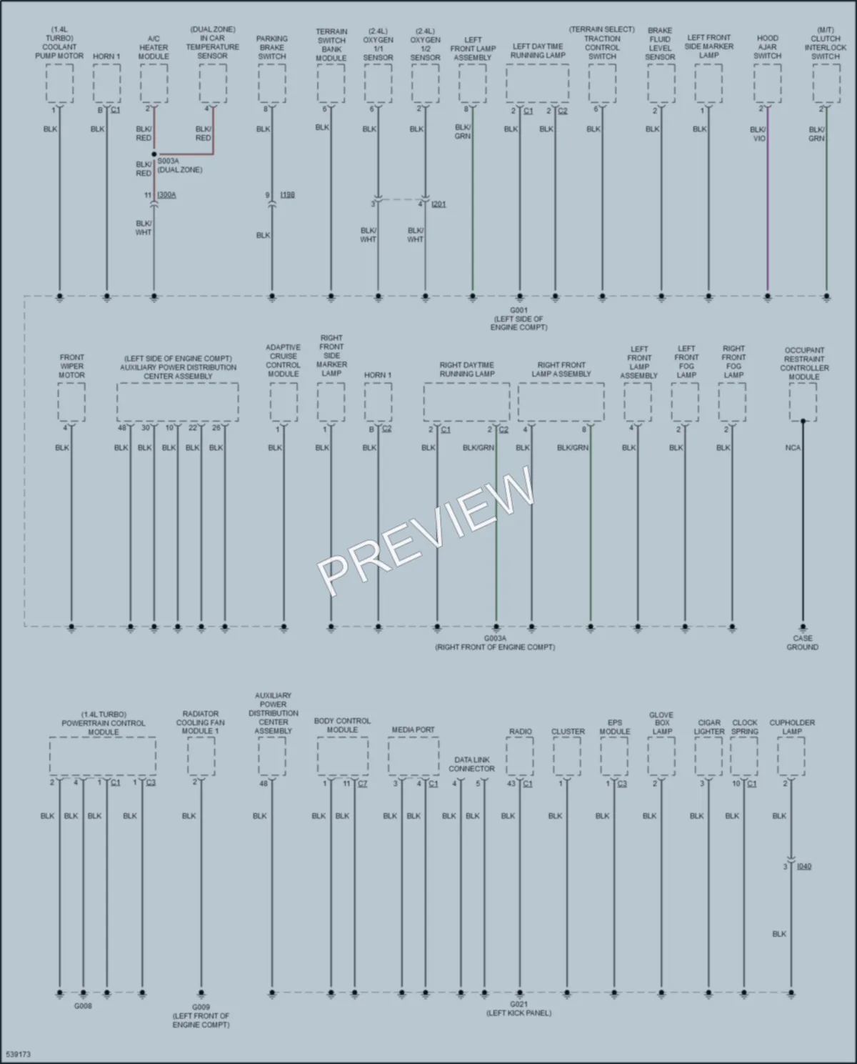2017 Jeep Renegade Ground Distribution wiring diagram preview