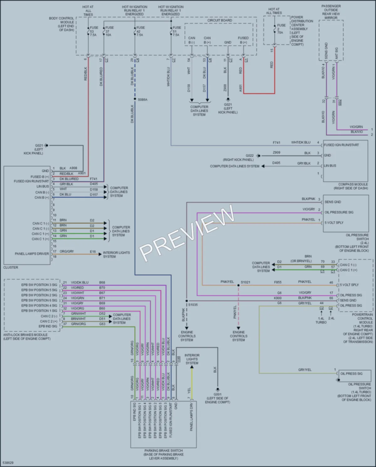 2017 Jeep Renegade Instrument Cluster wiring diagram preview