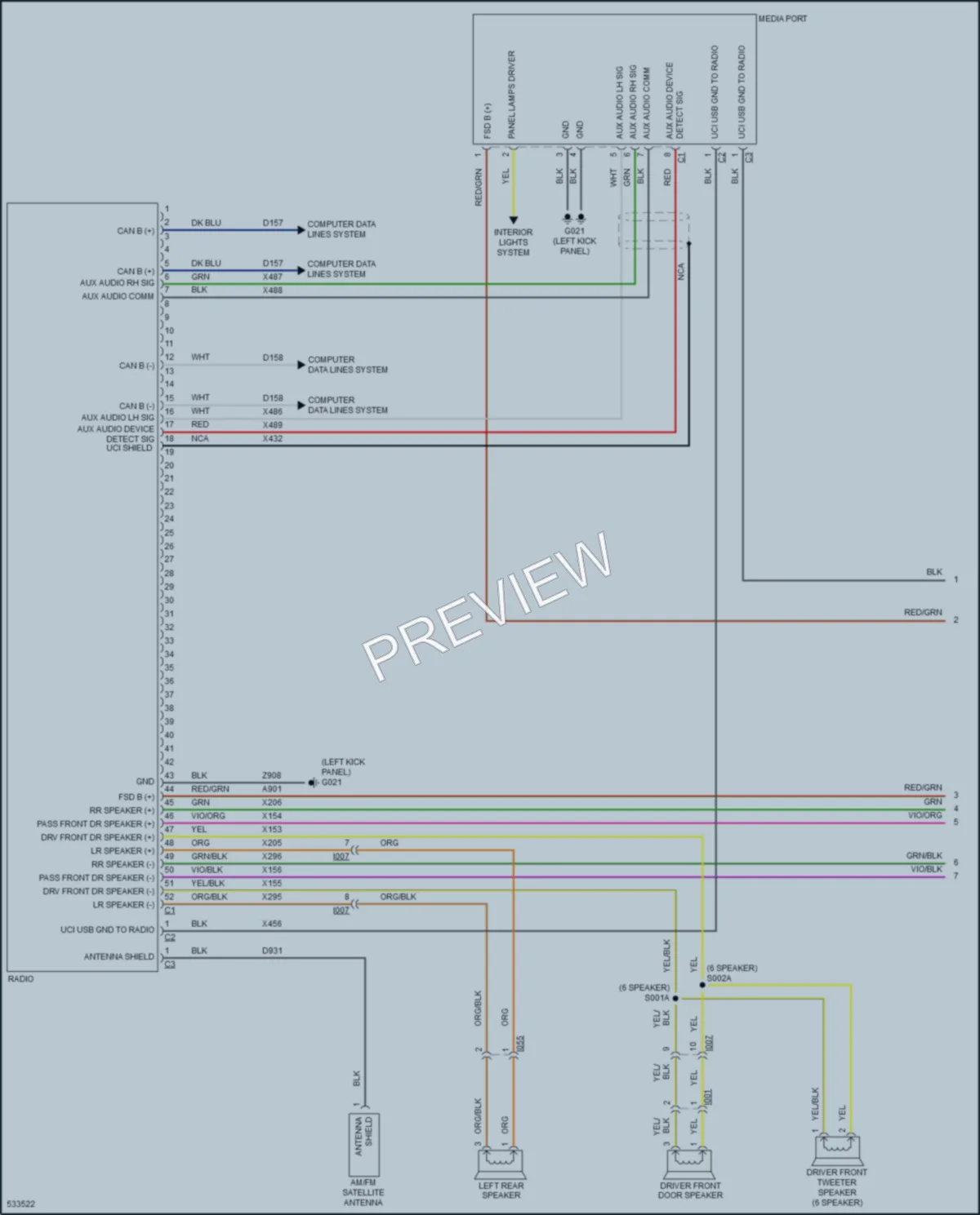 2017 Jeep Renegade Radio wiring diagram preview