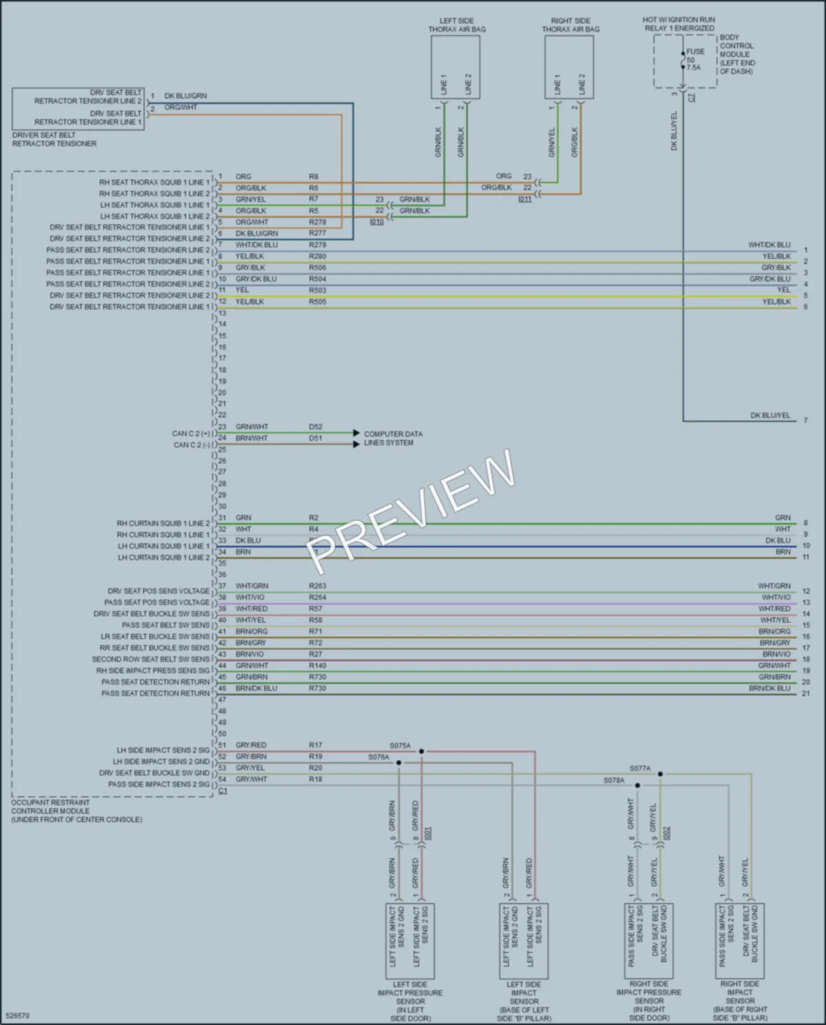 2017 Jeep Renegade Supplemental Restraints wiring diagram preview