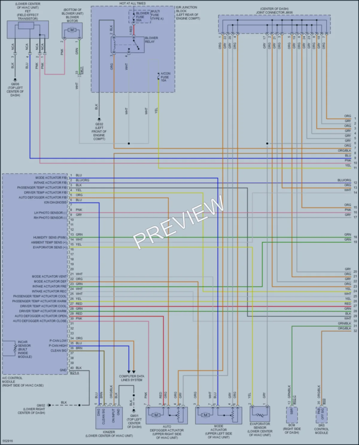 2017 Kia Cadenza Air Conditioning wiring diagram preview